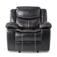 Bastrop Black Faux Leather Glider Reclining Chair front view
