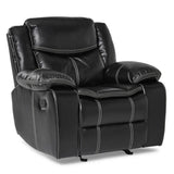 Side view of Bastrop Black Faux Leather Glider Reclining Chair