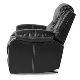 Alternate side angle of Bastrop Black Faux Leather Glider Reclining Chair