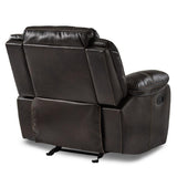 Close-up of arm and seat cushions on Bastrop reclining chair