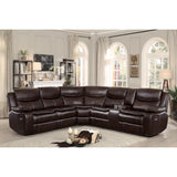 Main seating area of Bastrop brown faux leather sectional