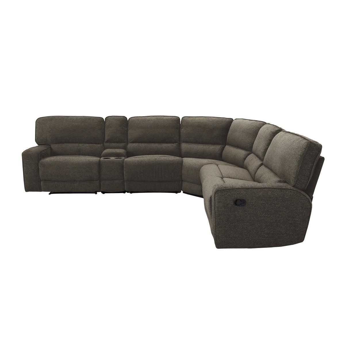 Shreveport Brown 6-Piece Modular Reclining Sectional side view