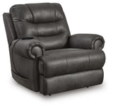 Revived and Restored Granite Faux Leather Power Lift Recliner angled view