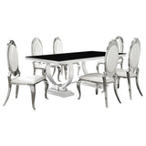 Antoine Chrome and Black Rectangular Dining Room Set with 6 Side Chairs — product image 2