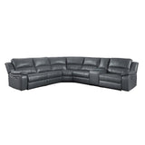 Falun Gray 6-Piece Modular Power Reclining Sectional front angled view