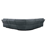 Back view of Falun Gray 6-Piece Modular Power Reclining Sectional