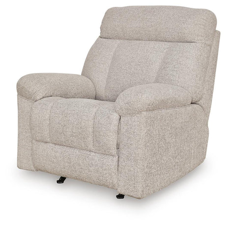 Hoyne Park Cobble Stone Performance Fabric,Next-Gen Nuvella™,Chenille Recliner from Decor Furniture
