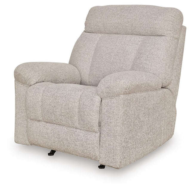 Hoyne Park Cobble Stone Performance Fabric,Next-Gen Nuvella™,Chenille Recliner from Decor Furniture