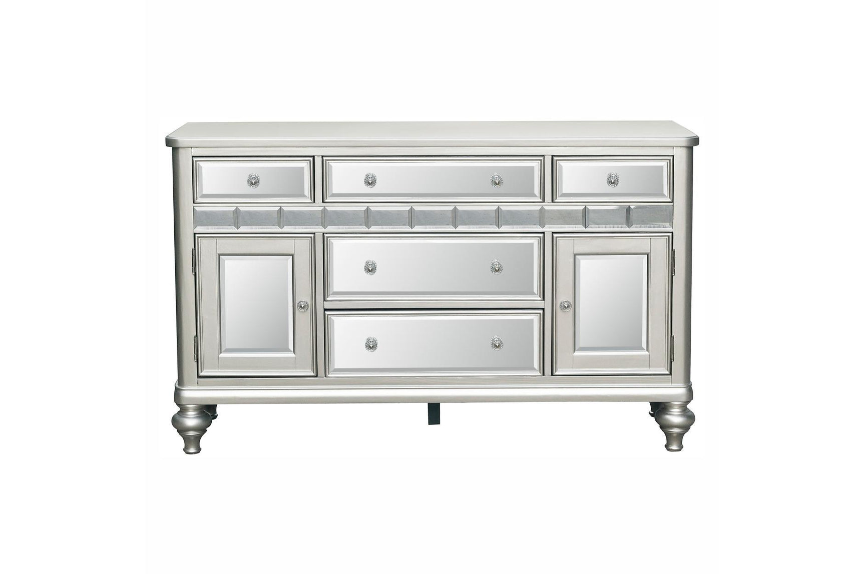 Orsina Pearl Faux Leather Rectangular Dining Room Set main view