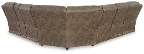 Rear view of Ravenel Fossil 4-Piece Sectional sofa