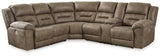 Ravenel sectional side angle showing reclining loveseat