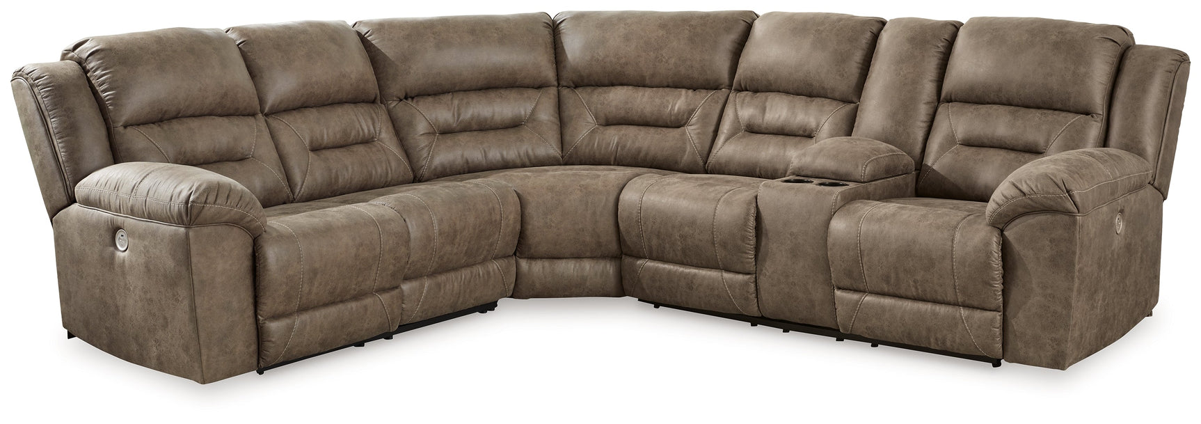 Ravenel sectional side angle showing reclining loveseat