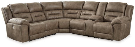 Ravenel sectional side angle showing reclining loveseat