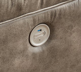 USB power port detail on loveseat arm