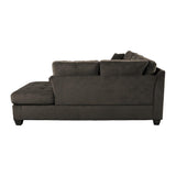 Room setting with Emilio chocolate velvet 2-piece sectional sofa
