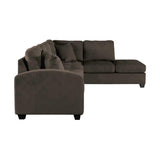 Close-up detail of tufted cushions on Emilio sectional sofa