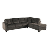 Side view of Emilio Brown brown fabric sectional sofa