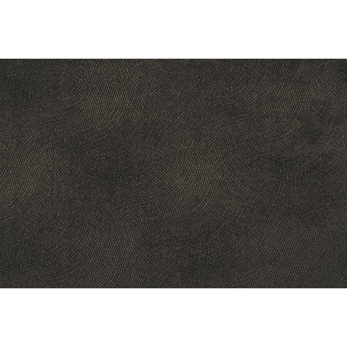 Side view showing brown fabric sectional sofa upholstery