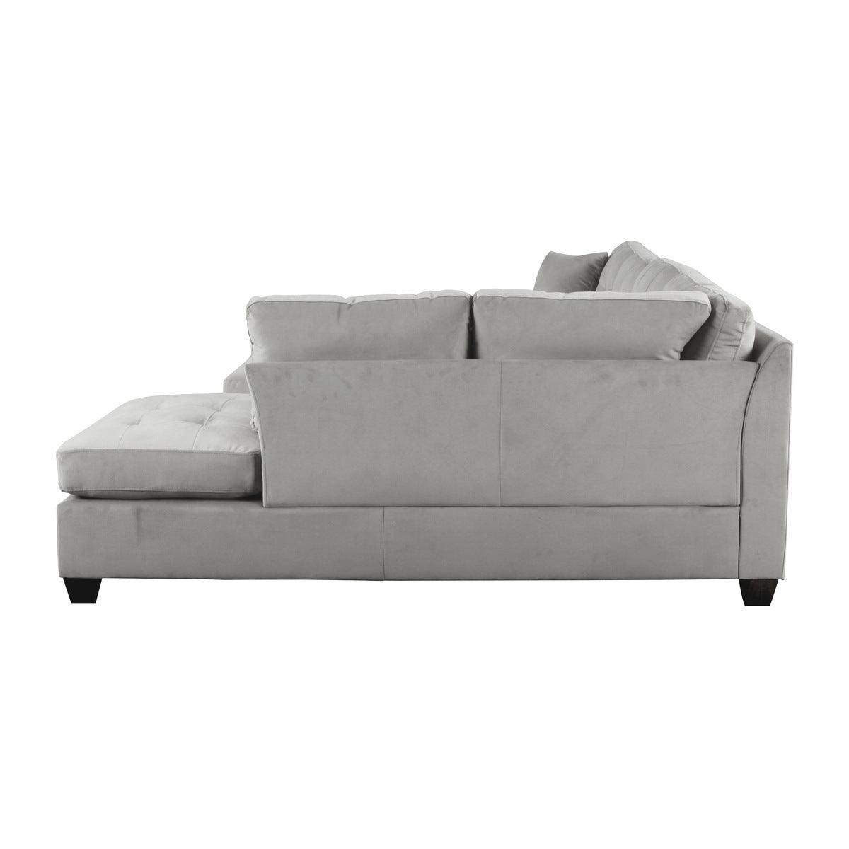 room setup featuring Emilio Brown sectional sofa with chaise