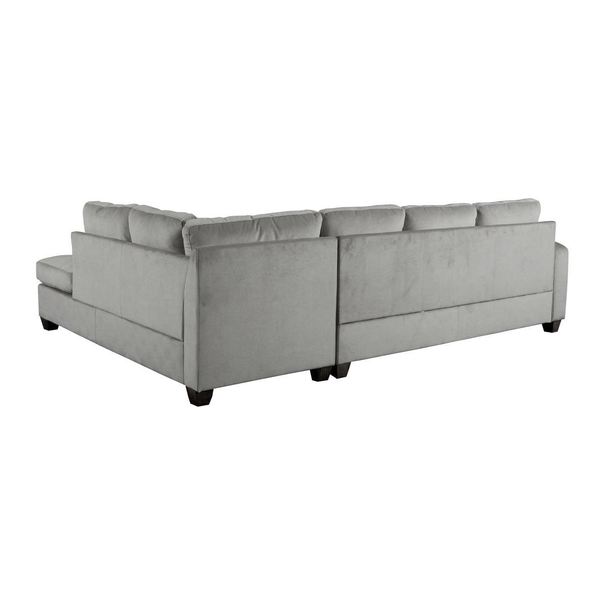 front angled view of Emilio Brown brown fabric sectional sofa with chaise