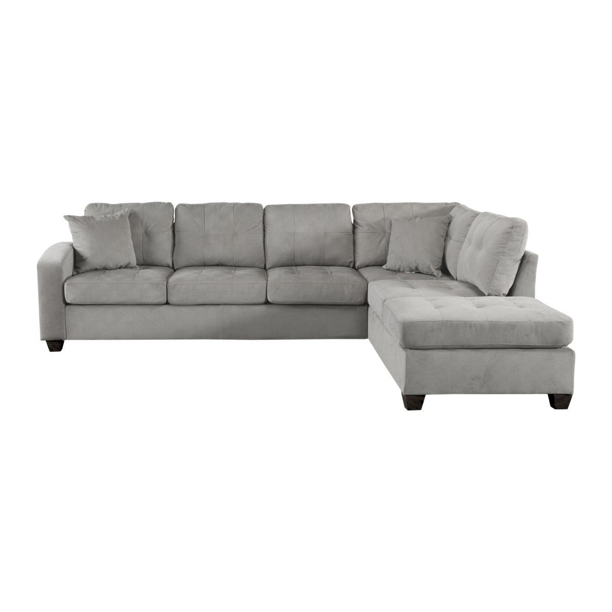 side view of Emilio Brown brown fabric sectional sofa