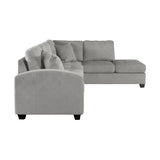 close detail of tufted cushions on Emilio Brown sectional sofa
