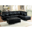 Room setting with Barrington black sectional and chaise