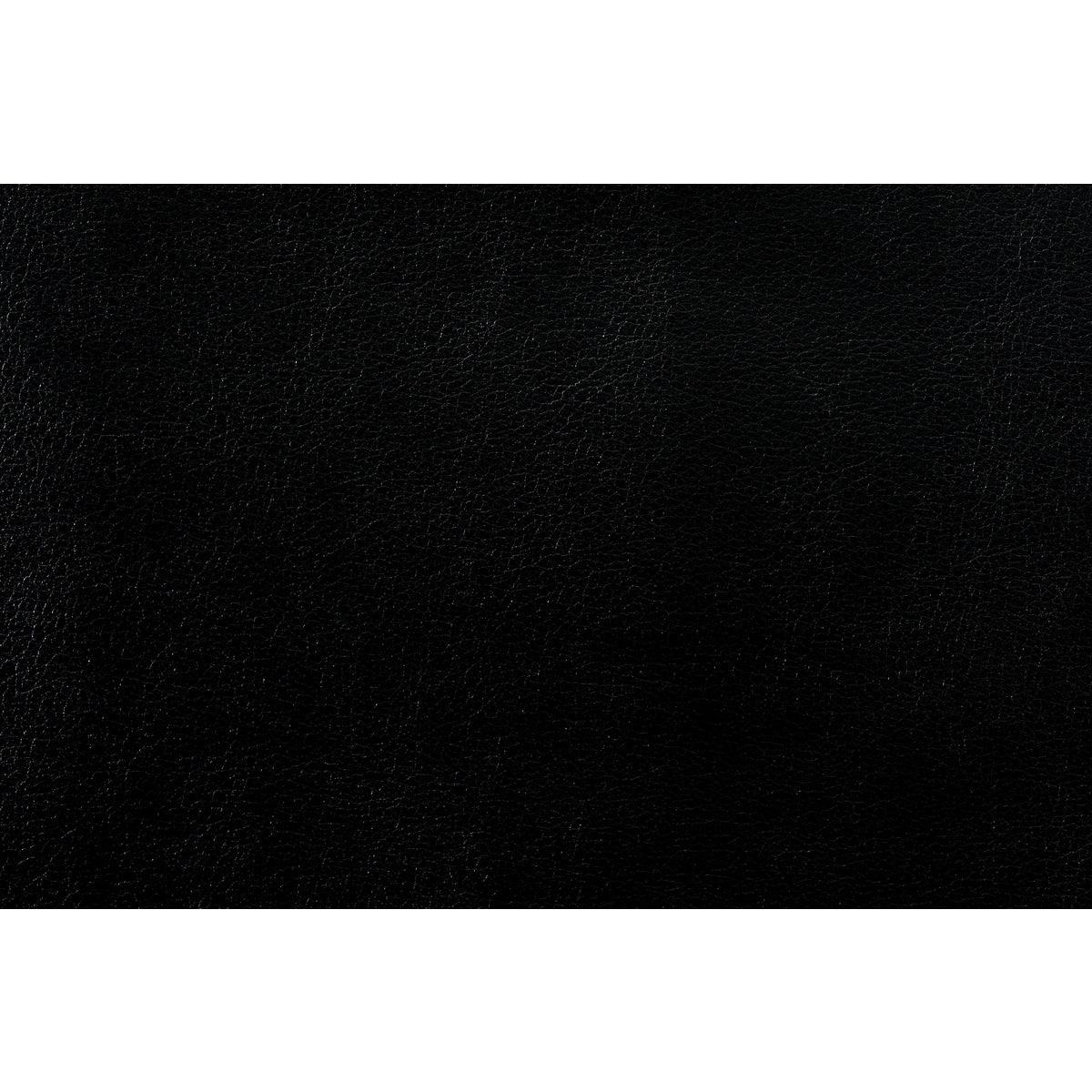 Color swatch of black faux leather upholstery