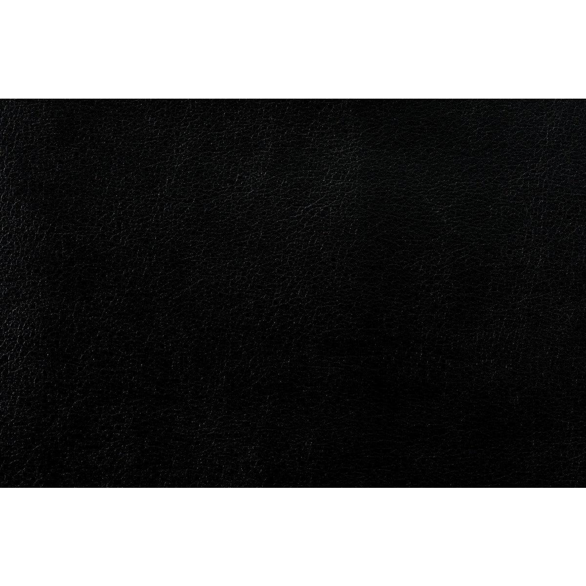 Barrington Black Faux Leather Tufted Ottoman fabric and color swatch