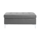 Detail of metal legs with silver finish on Barrington sectional sofa