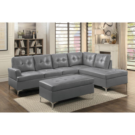 Room setting featuring Barrington Gray sectional sectional sofa for living room