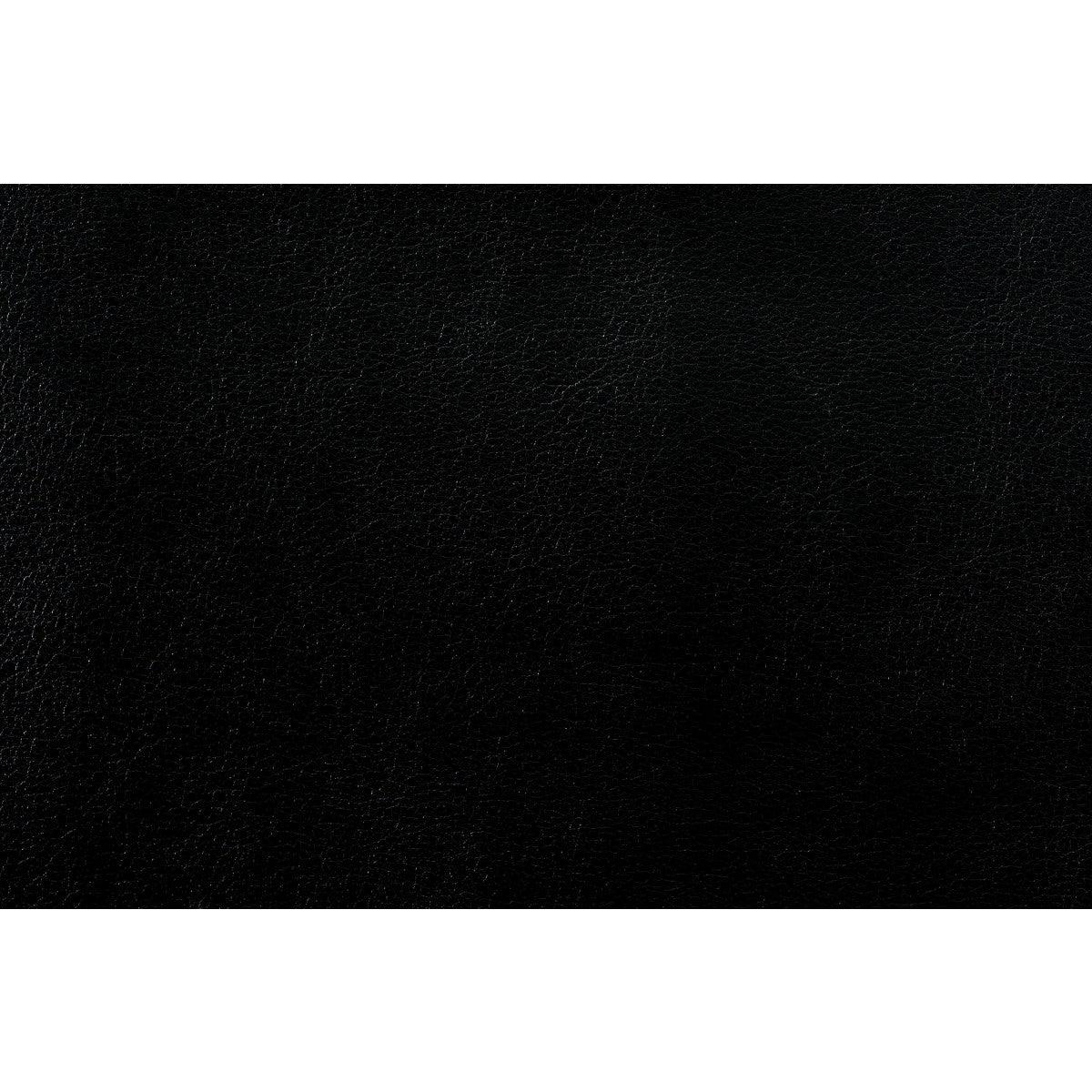 Close-up detail of black faux leather upholstery on Barrington sectional
