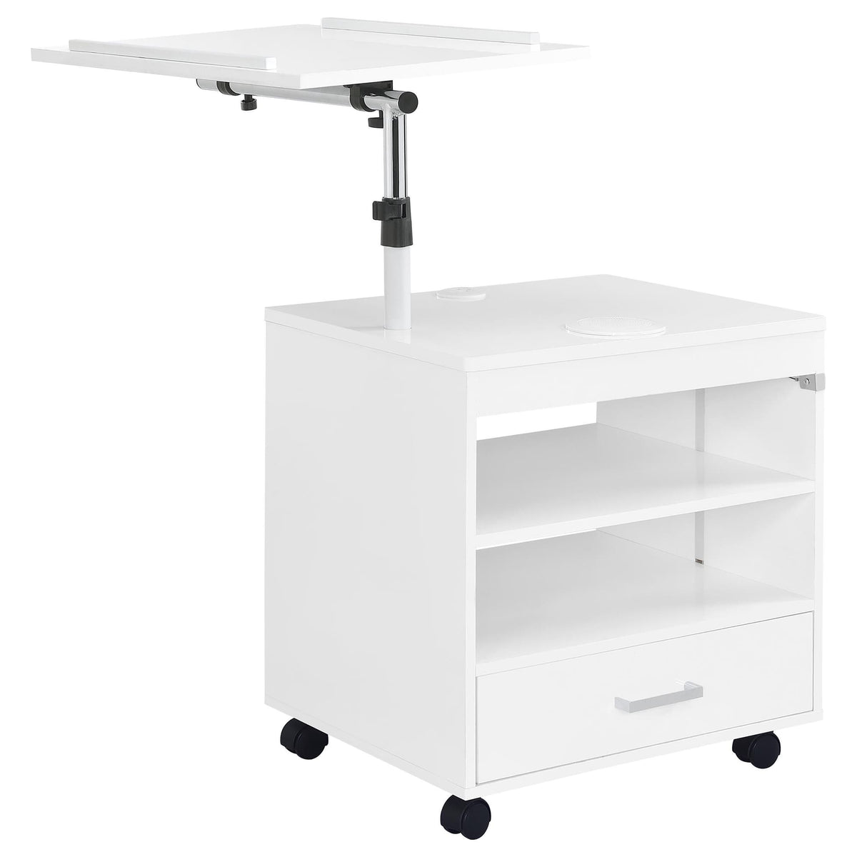 Lerma 1-Drawer Adjustable Tray Top Nightstand with Speaker White High Gloss — product image 8