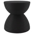 Macedo Round Ribbed Rattan Drum End Table Black — product view