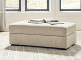 Lofwood Oatmeal Chenille Ottoman — product view
