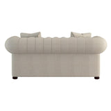 Savonburg Beige Solid Wood And Plywood Textured Fabric Upholstered Tufted Love Seat - Ella Furniture