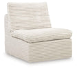 Fannin Ivory Armless Chair white upholstery angled view
