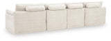Detailed close-up of Fannin Ivory Sectional upholstery