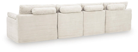 Detailed close-up of Fannin Ivory Sectional upholstery