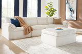 Front angle of Fannin Ivory Sectional sofa