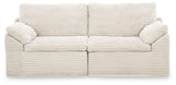 Side angle of Fannin Ivory Chenille corner chair