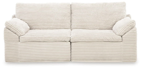 Side angle of Fannin Ivory Chenille corner chair
