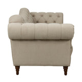 St.Claire Brown Tufted Fabric Sofa cushion detail