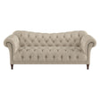 St.Claire Brown Tufted Fabric Sofa front view