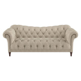 St.Claire Brown Tufted Fabric Sofa front view