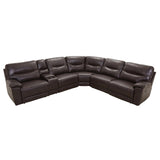 Columbus sectional with right-arm reclining chair and console