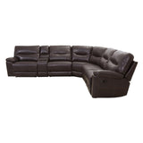 Close-up of breathable brown faux leather upholstery with contrast stitching