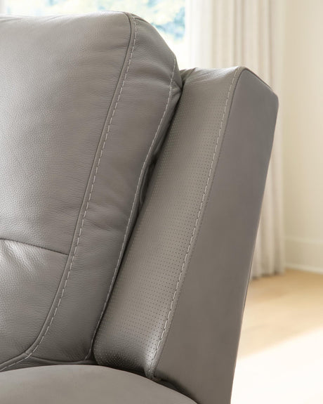Real Moments Ash Leather Power Reclining Loveseat with Audio Seating — product image 12