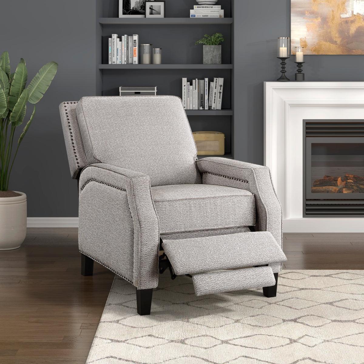 Berenson Coconut recliner back view showing removable seat back