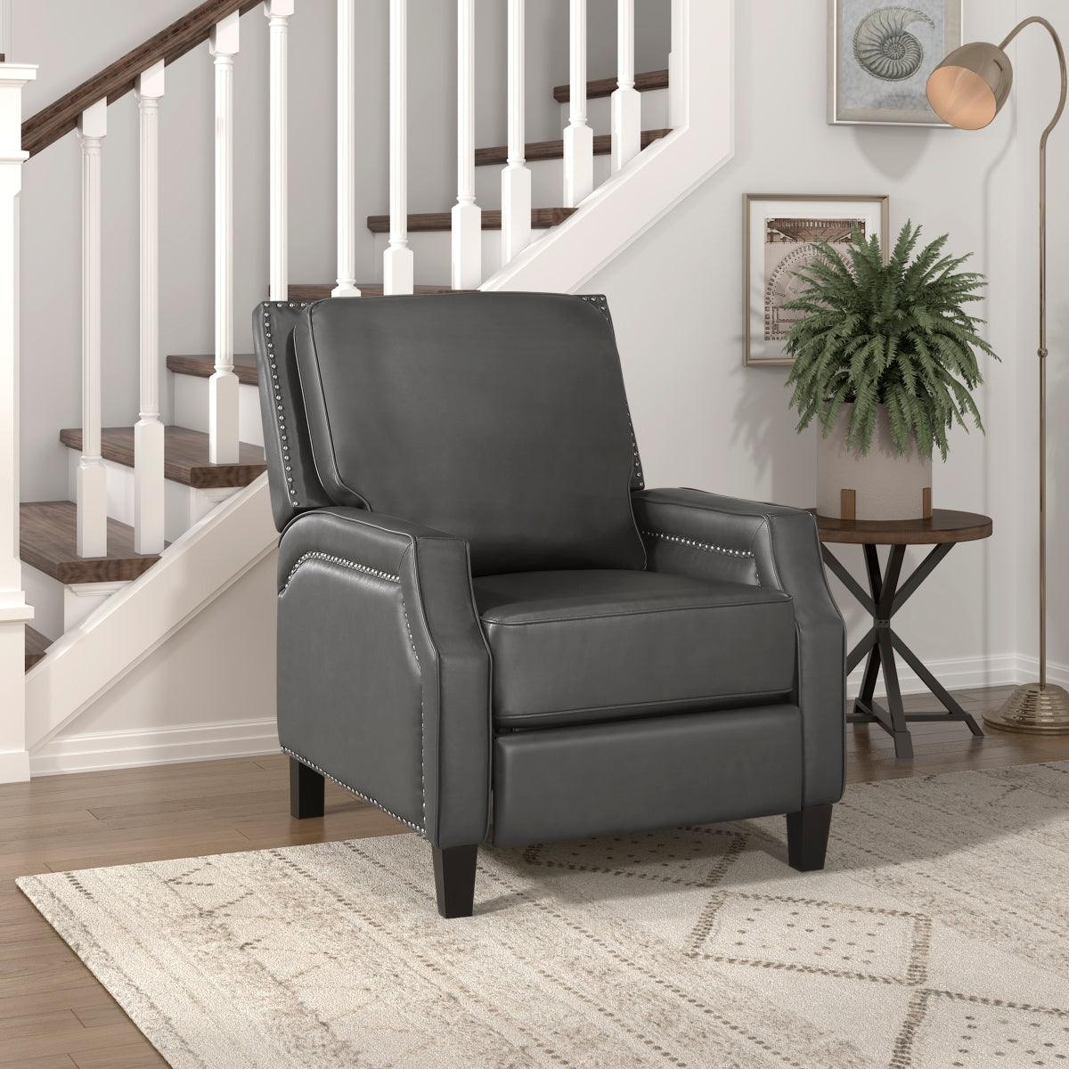 Berenson Gray Recliner Chair fabric texture close-up